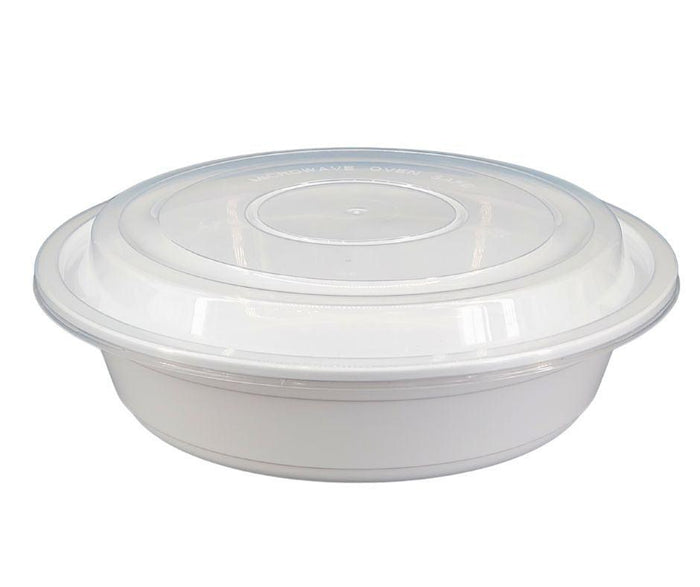 7 Inch Round White Plastic Take out Container 150/cs