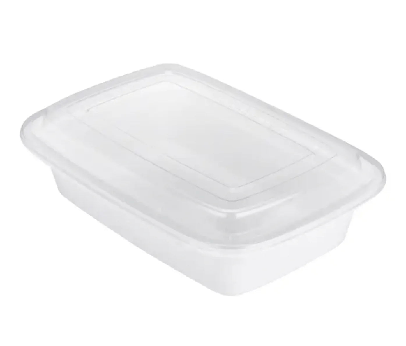 Ecodine Containers 38oz Microwaveable PP White Rectangular Container W/ Lid - 150 Sets ...