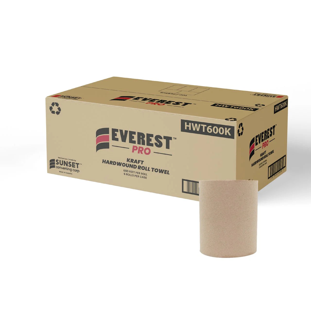 600ft  Brown Kraft Roll Towel 6 Rolls/CS