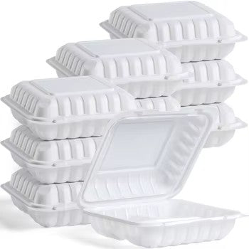 Ecodine Containers 8x8x3 MFPP Hinged Lid Containers 150/cs – EcoDine Containers Inc.