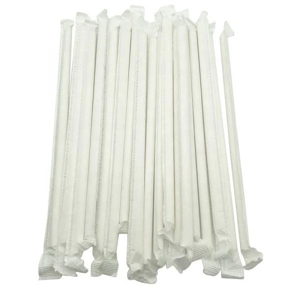 8-Inch Paper Drinking Straws – Individually Wrapped 250/pack